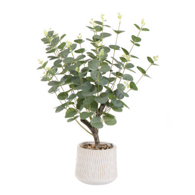 Green 62Cm Eucalyptus Artificial Plant In Natural Ceramic Pot - image 1