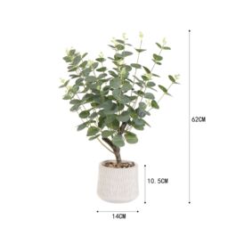 Green 62Cm Eucalyptus Artificial Plant In Natural Ceramic Pot - thumbnail 6