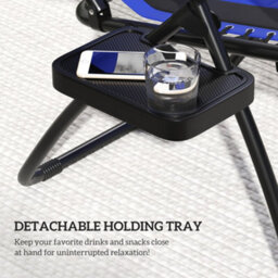 Outsunny Zero Gravity Lounger Chair, Folding Reclining Chair, Blue - thumbnail 8