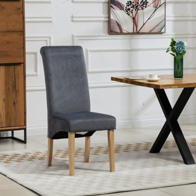 Rimini Velvet Fabric Dining Chairs - Set Of 2 - Grey - image 1