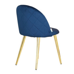 Life Interiors Single Royal Blue Lucia Ergonomic Velvet Dining Chair With Gold Metal Legs, Modern Upholstered Accent Chair - thumbnail 4