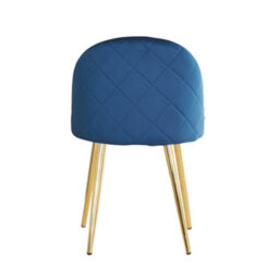 Life Interiors Single Royal Blue Lucia Ergonomic Velvet Dining Chair With Gold Metal Legs, Modern Upholstered Accent Chair - thumbnail 5