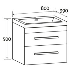 Plum&clay Novela Light Wood Wall Hung Vanity Unit With Glass Basin Bathroom Furniture (W)800mm - thumbnail 6