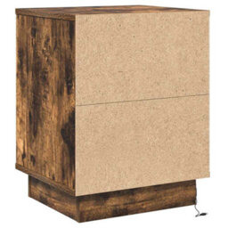 Berkfield Bedside Cabinet With Led Lights Smoked Oak 39X34.5X50 Cm - thumbnail 8