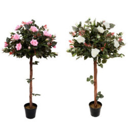 GreenBrokers Artificial White Rose Tree 30 Flowers 120Cm/4Ft - thumbnail 6