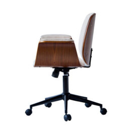 Nordlys Wood And Beige Corduroy Adjustable Office Chair Modern Design Style Bedroom - thumbnail 8