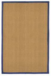 Brown, Blue Herringbone Weave Large Rug, (L)200Cm X (W)135Cm - thumbnail 1