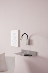 Modern 2 Pack Satin Nickel Led Wall Lights In Black Steel And Plastic - thumbnail 3