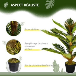 Artificial Palm Tree Plant, 85 Cm, With 18 Large, Highly Realistic Leaves Pot Included - thumbnail 5