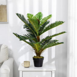 Artificial Palm Tree Plant, 85 Cm, With 18 Large, Highly Realistic Leaves Pot Included - thumbnail 7