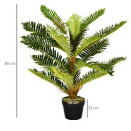 Artificial Palm Tree Plant, 85 Cm, With 18 Large, Highly Realistic Leaves Pot Included - thumbnail 4
