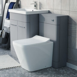 Nes Home Matte Grey 600mm Freestanding Vanity Wc Unit & Square Toilet - thumbnail 3