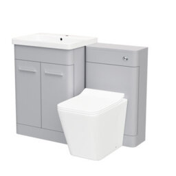 Nes Home Matte Grey 600mm Freestanding Vanity Wc Unit & Square Toilet - thumbnail 5