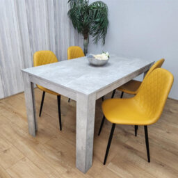 Kosy Koala Wooden Rectangle Dining Table Set With 4 Mustard Gem Pattern Chairs Dining Room Furniture - thumbnail 7