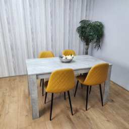 Kosy Koala Wooden Rectangle Dining Table Set With 4 Mustard Gem Pattern Chairs Dining Room Furniture - thumbnail 2