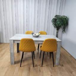 Kosy Koala Wooden Rectangle Dining Table Set With 4 Mustard Gem Pattern Chairs Dining Room Furniture - thumbnail 9