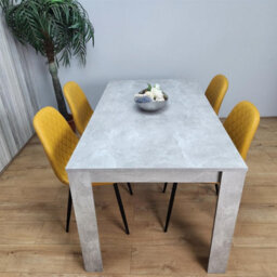 Kosy Koala Wooden Rectangle Dining Table Set With 4 Mustard Gem Pattern Chairs Dining Room Furniture - thumbnail 8