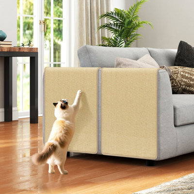 Costway 2-Piece Cat Scratcher Mat Set 80 X 50 Cm (L X W) Natural Sisal Pads - image 1