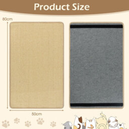 Costway 2-Piece Cat Scratcher Mat Set 80 X 50 Cm (L X W) Natural Sisal Pads - thumbnail 2