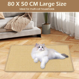 Costway 2-Piece Cat Scratcher Mat Set 80 X 50 Cm (L X W) Natural Sisal Pads - thumbnail 5