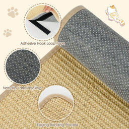 Costway 2-Piece Cat Scratcher Mat Set 80 X 50 Cm (L X W) Natural Sisal Pads - thumbnail 7