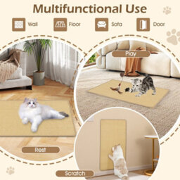 Costway 2-Piece Cat Scratcher Mat Set 80 X 50 Cm (L X W) Natural Sisal Pads - thumbnail 9