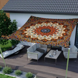 Orange 2X2.4M Rectangular Shade Sail 95% Uv Protection - thumbnail 1
