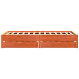 Berkfield Bed Frame Without Mattress Wax Brown 150X200 Cm King Size Solid Wood Pine - thumbnail 7