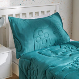 OHS Gaming Duvet Coverless Quilted 7.5 Tog Cover Pillowcase Set, Teal - Single - thumbnail 3