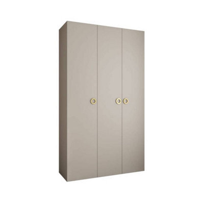 Arte Elegant Cashmere Como I Hinged Door Wardrobe H2460mm W1500mm D500mm, Three Doors, Eleven Shelves, Two Hanging Rails, Gold Handles - image 1