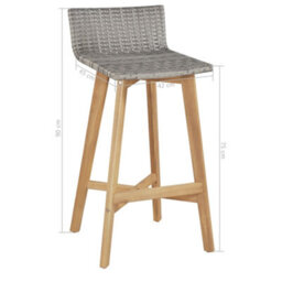 Walplus 5 Piece Outdoor Dining Set Solid Acacia Wood - thumbnail 7