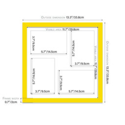 12X12 Inch 4 Opening Photo Collage Frame, Display Four 6X4 Inch Photos, Multi Aperture Family Picture Frame, Yellow - thumbnail 4