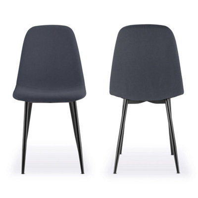 Dining Chairs Set Of 2 Charcoal Blue Set Of Kitchen Chairs, - image 1