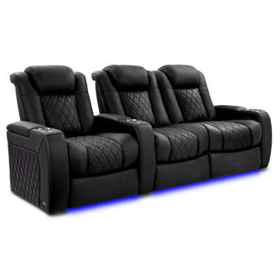 Valencia Tuscany Xl Ultimate Luxury Edition Home Theater Seating Row Of 3 Loveseat Right Onyx Nappa Leather - image 1