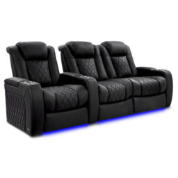 Valencia Tuscany Xl Ultimate Luxury Edition Home Theater Seating Row Of 3 Loveseat Right Onyx Nappa Leather - thumbnail 1