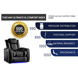 Valencia Tuscany Xl Ultimate Luxury Edition Home Theater Seating Row Of 3 Loveseat Right Onyx Nappa Leather - thumbnail 8