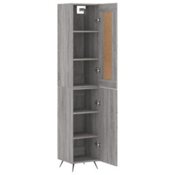 Berkfield Highboard Grey Sonoma 34.5X34X180 Cm Engineered Wood - thumbnail 4
