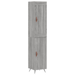Berkfield Highboard Grey Sonoma 34.5X34X180 Cm Engineered Wood - thumbnail 2