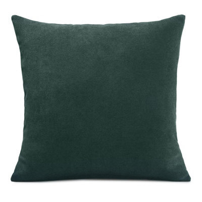 Luxury Living Plain Velvet Chenille Cushion Green - image 1