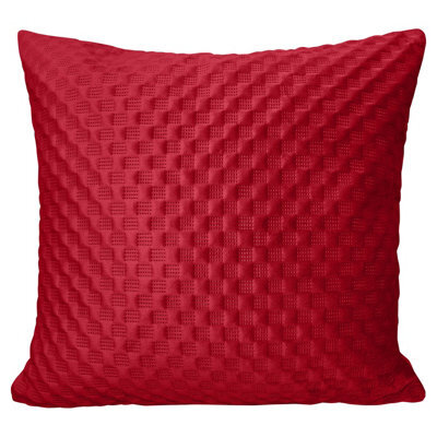 Intimates Premium Velvet Embossed Pattern Sofa Cushion, Modern Home Decor Accent - Red - image 1