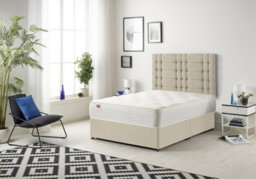 Somnior Beds Somnior Bliss Tweed Natural 5Ft Memory Foam Divan Bed With Mattress & Headboard - King - thumbnail 1