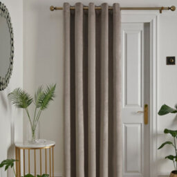 Laurence Llewelyn-Bowen Montrose Natural Velvet Blackout Eyelet Single Panel Door Curtain - thumbnail 1