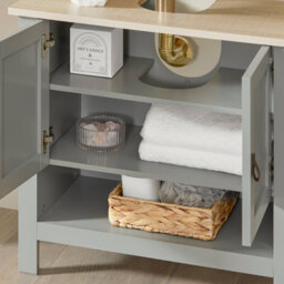 Sobuy Bzr69-Hg, Under Sink Cabinet Bathroom Vanity Unit Bathroom Storage Cabinet, Grey,w60Xd30Xh60 - thumbnail 9