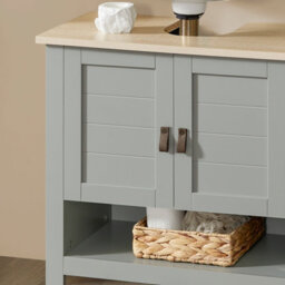 Sobuy Bzr69-Hg, Under Sink Cabinet Bathroom Vanity Unit Bathroom Storage Cabinet, Grey,w60Xd30Xh60 - thumbnail 5