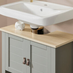 Sobuy Bzr69-Hg, Under Sink Cabinet Bathroom Vanity Unit Bathroom Storage Cabinet, Grey,w60Xd30Xh60 - thumbnail 7