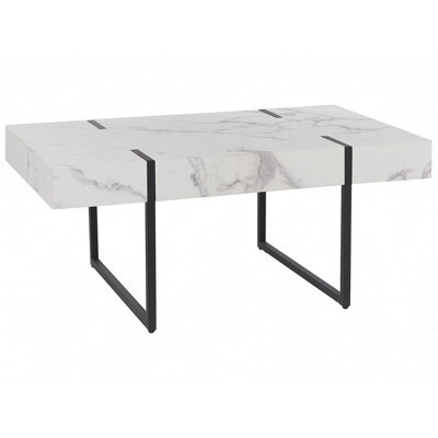 Beliani Coffee Table Merced White Marble - image 1
