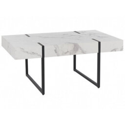 Beliani Coffee Table Merced White Marble - thumbnail 1
