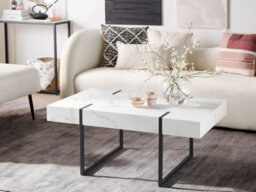 Beliani Coffee Table Merced White Marble - thumbnail 2