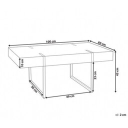 Beliani Coffee Table Merced White Marble - thumbnail 3