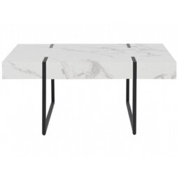 Beliani Coffee Table Merced White Marble - thumbnail 4